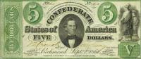 Gallery image for Confederate States of America p16b: 5 Dollars